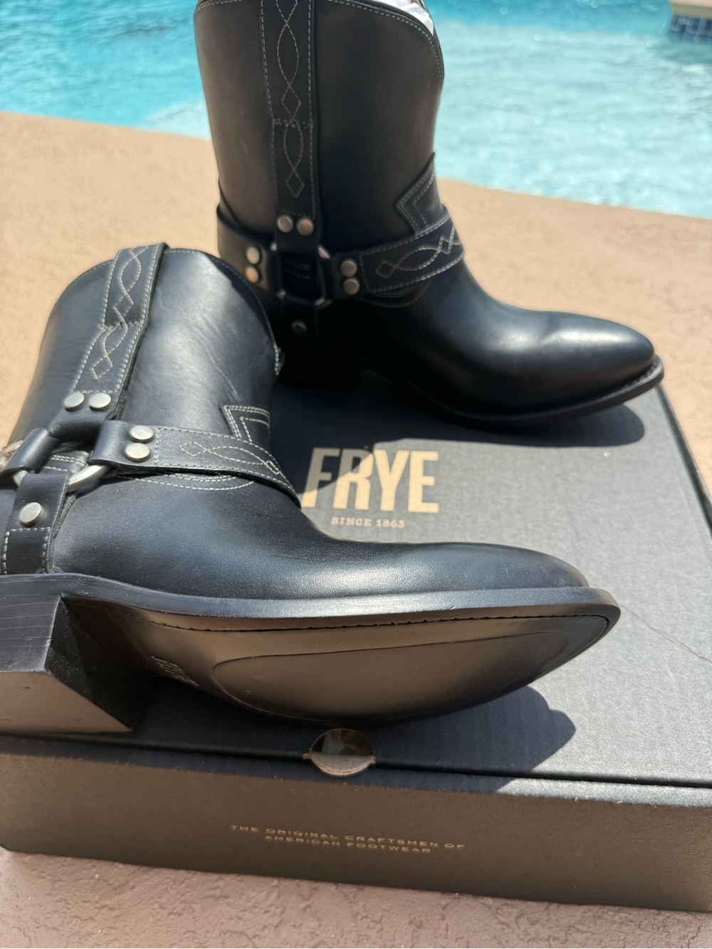 Frye Black Billy Short Harness Boot IN ORIGINAL BOX NEVER WORN - Picture 2 of 8